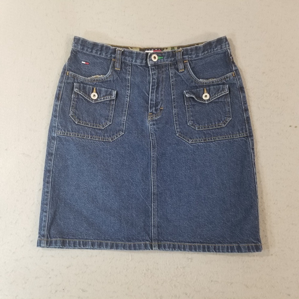 Tommy Hilfiger denim skirt cargo pocket‎ women's 11 blue jeans